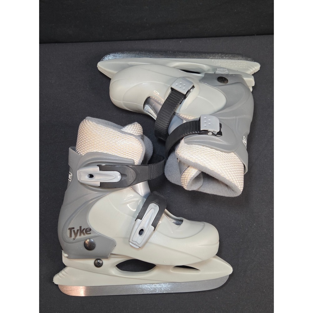CCM Tyke Kids Adjustable Ice Skates Gray Size 8-11 Beginner Youth Skates